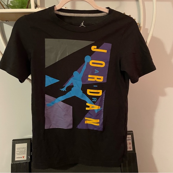 Air Jordan Black Kids Youth Medium M Jumpman Black Short Sleeve T
